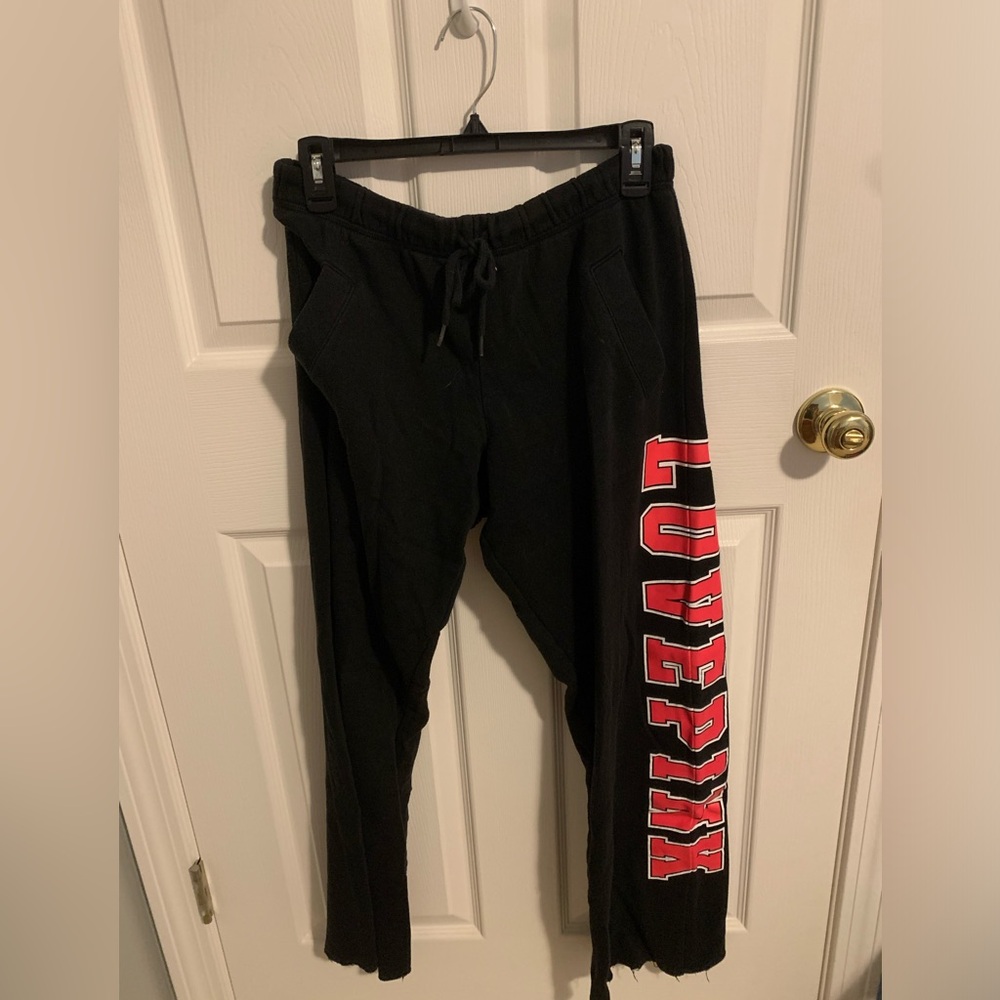 Size small, black sweatpants from pink.